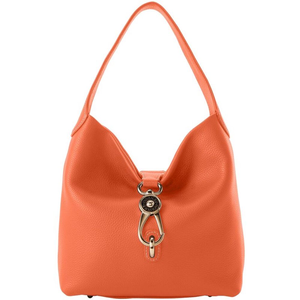 Dooney & Bourke Pebble Grain Small Logo Lock Sac Shoulder Bag - Coral